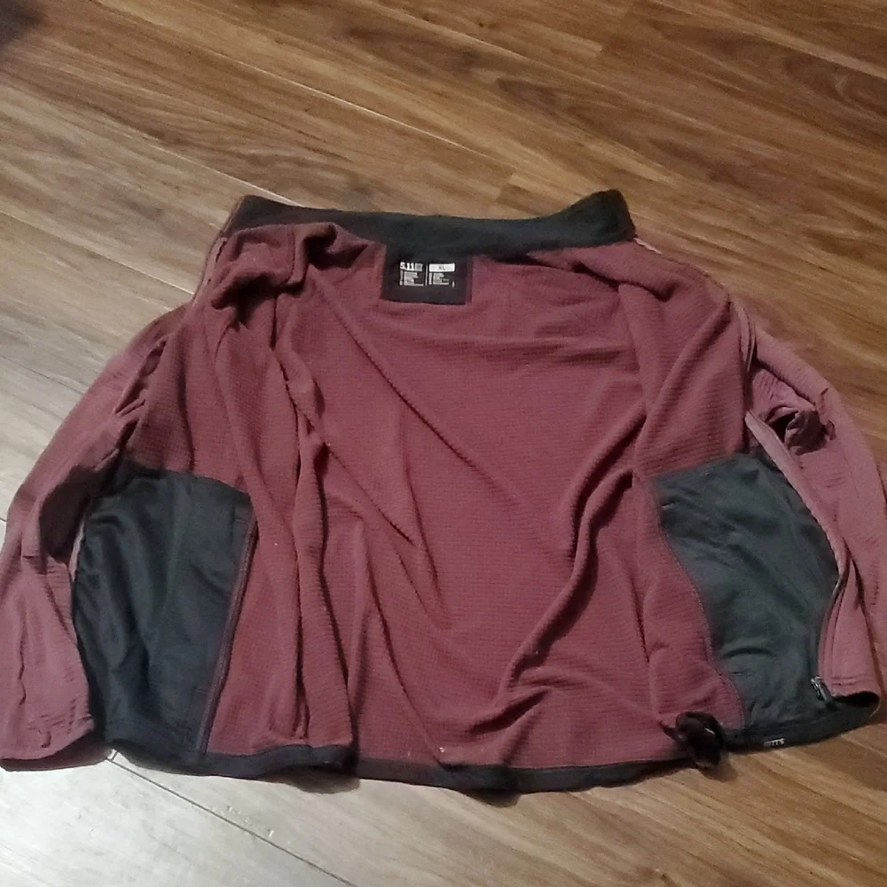 5.11 Tactical Ribbed Mauve-Burgundy Full-Zip Mid Layer Jacket - Picture 8 of 11